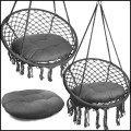 Grafitowy  fotel wiszący huśtawka ogrodowa bocianie gniazdo pleciona poduszka6.jpg