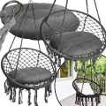 Grafitowy  fotel wiszący huśtawka ogrodowa bocianie gniazdo pleciona poduszka99.jpg