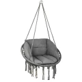 Grafitowa  huśtawka ogrodowa bocianie gniazdo fotel wiszący ogrodowy +2x poduszka00.webp