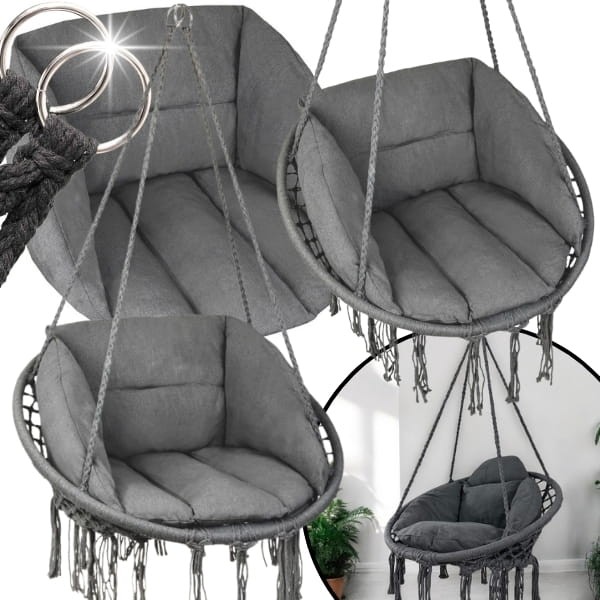 Grafitowa  huśtawka ogrodowa bocianie gniazdo fotel wiszący ogrodowy +2x poduszka88.jpg