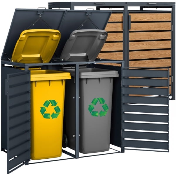 Podwójna osłona kosza na śmieci 240 L zabudowa śmietnika, schowek na kubeł 2.jpg