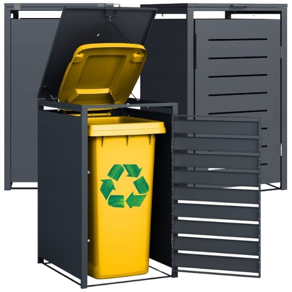 Metalowa osłona kosza na śmieci 240 L zabudowa śmietnika, schowek na kubeł, antracytowa.jpg