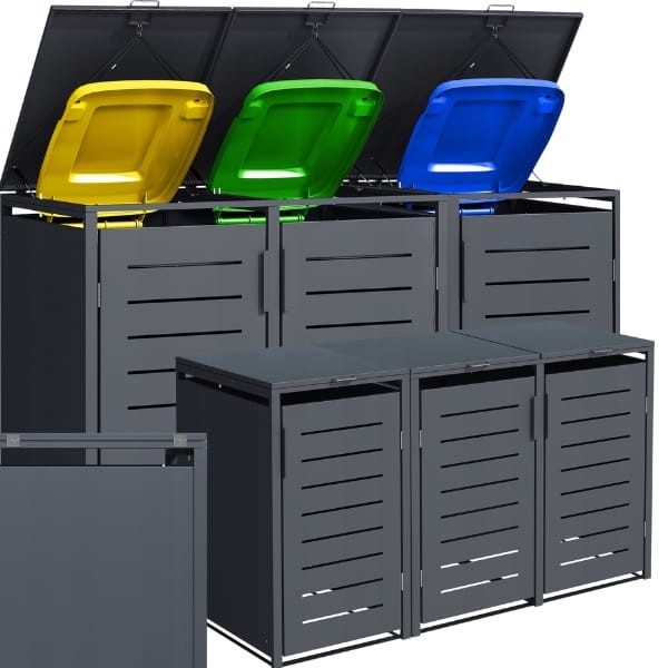 3x metalowa  osłona kosza na śmieci 240 L zabudowa śmietnika, schowek na kubeł , antracytowa1.jpg