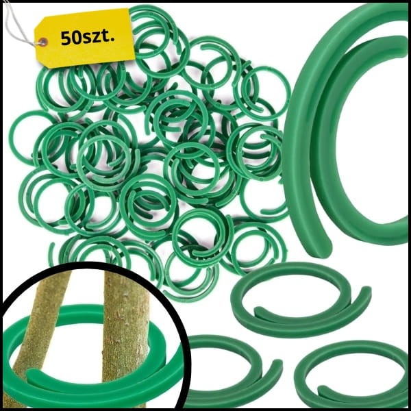 50x zapinki do mocowania roślin  30mm klipsy spiralne spiralki zielone.jpg