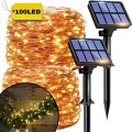 Girlanda solarna 100LED ogrodowa świetlna żarówek na balkon łańcuch00.jpg