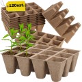 Doniczki torfowe 120 szt. tacki biodegradowalne na rozsadowe sadzonki.jpg