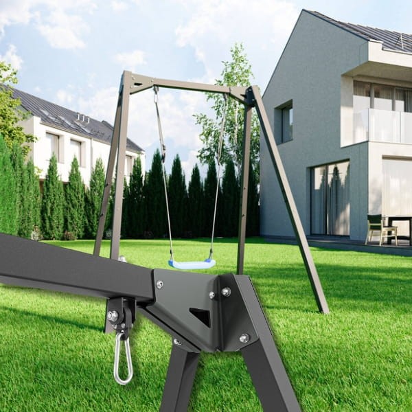 Huśtawka jednomiejscowa, na łożyskach,  stalowy stelaż 212x188cm
