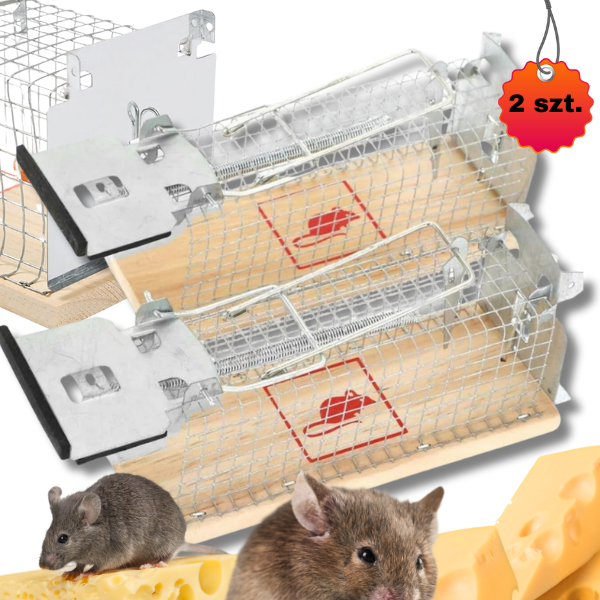 2x metalowa pułapka żywołapka na myszy szczury gryzonie myszołapka 17x6cm08.png