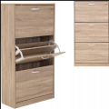 Dębowa szafka na buty 113x60x24cm regał 3 komory komoda do przedpokoju 5.png