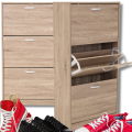 Dębowa szafka na buty 113x60x24cm regał 3 komory komoda do przedpokoju.png