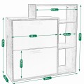 Czarn- dębowa szafka na buty 90x86x24cm regał 2 komory komoda na buty4.jpg