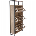 Czarna loftowa szafka na buty 132x64x24cm regał 3 komory komoda+półka 1.png