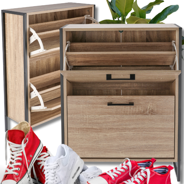 Czarna loftowa szafka na buty 85x64x24cm regał 2 komory komoda do przedpokoju09.png
