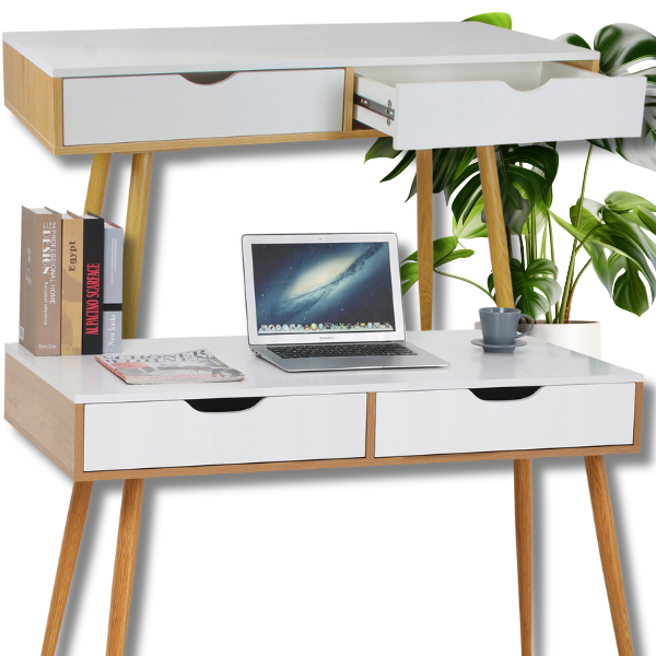 Biurko do gabinetu biura szuflady skandynawskie duże komputerowe 110x50cm.png