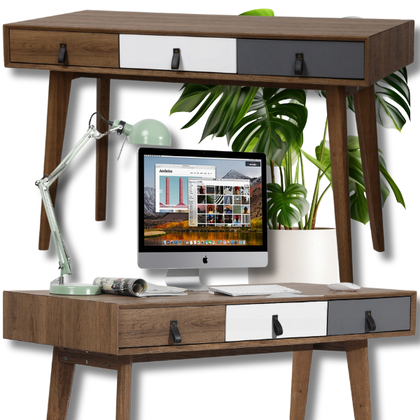 Ciemne biurko 120x55cm do gabinetu biura nowoczesne szuflady pod komputer.png