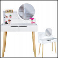 Biała toaletka 40x80cm skandynawska dla dziewczynki lustro kosmetyczka 1.png