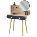 Toaletka bukowa 40x80cm dla dziewczynki z lustrem kosmetyczka czarna szuflada9.png