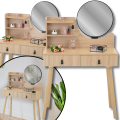 Bukowa toaletka 40x80cm dla dziewczynki z lustrem kosmetyczka szuflada bukowa.png