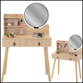 Bukowa toaletka 40x80cm dla dziewczynki z lustrem kosmetyczka szuflada bukowa4.png