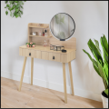 Bukowa toaletka 40x80cm dla dziewczynki z lustrem kosmetyczka szuflada bukowa6.png