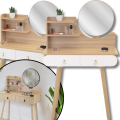 Toaletka bukowa 40x80cm dla dziewczynki z lustrem kosmetyczka biała szuflada9.png