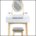 Biała toaletka  80x40cm podświetlane lustro kosmetyczka skandynawska+krzesło9.png