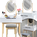 Biała toaletka  80x40cm podświetlane lustro kosmetyczka skandynawska+krzesło9.png
