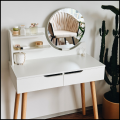 Biała toaletka 40x80cm skandynawska dla dziewczynki lustro kosmetyczka 5.png