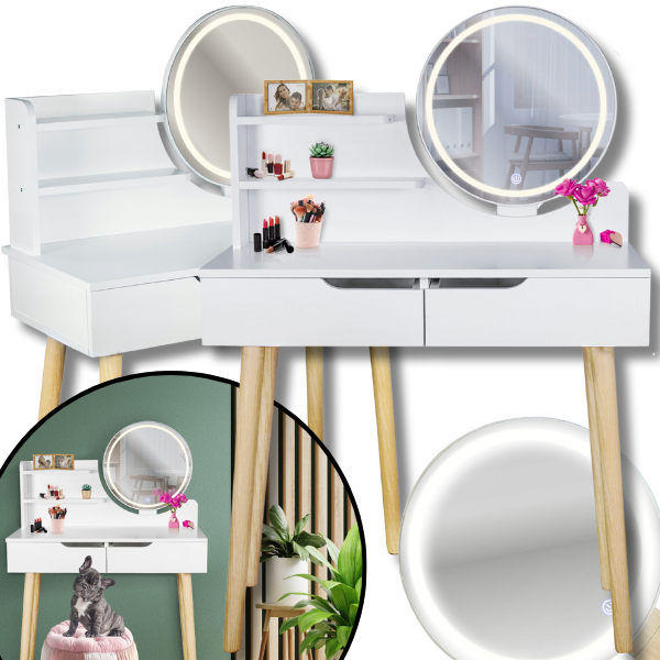 Biała toaletka 40x80cm skandynawska dla dziewczynki lustro kosmetyczka  (1)9.png