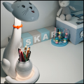 Biała lampka biurkowa dla dzieci na biurko stołowa led kotek 6W nauka 5.png