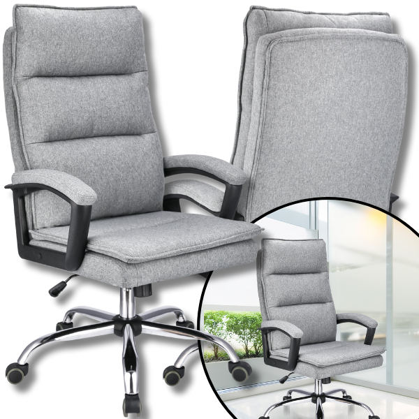 Jasno szary fotel obrotowy biurowy krzesło nowoczesne Espo materiałowy do 120 kg.png