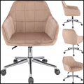 Beżowy fotel Milano biurowy do biurka krzesło obrotowe welur regulacja 120kg 7.png