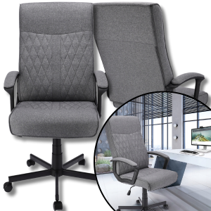 Szary fotel obrotowy biurowy krzesło nowoczesne Comfort ergonomiczny 120kg