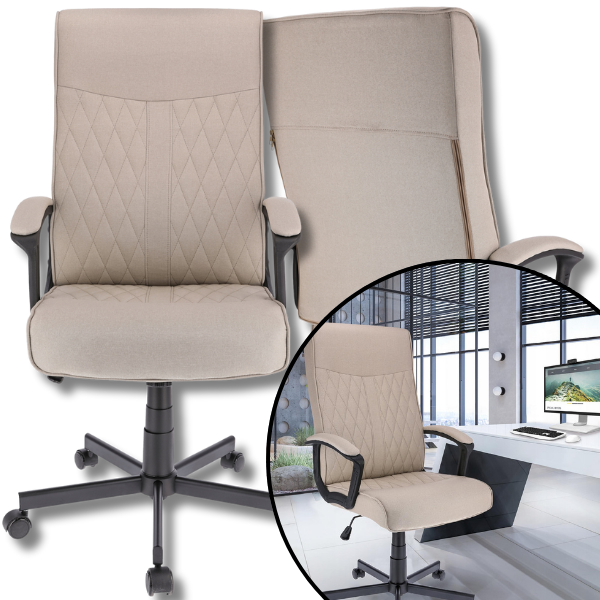 Beżowy fotel obrotowy biurowy krzesło nowoczesne comfort ergonomiczny 120kg1.png