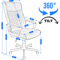 Szary fotel obrotowy biurowy krzesło nowoczesne comfort ergonomiczny 120kg5.png