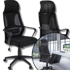 Czarny fotel obrotowy biurowy do biurka krzesło ergonomiczny Futura 120kg.