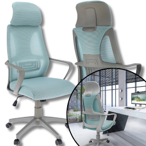 Miętowy fotel obrotowy biurowy do biurka krzesło ergonomiczny Futura 120kg.