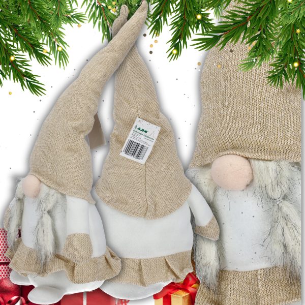 Beżowy skrzat krasnal 47cm  z warkoczami prezent dekoracja święta mikołaj gnom świąteczny 0.png