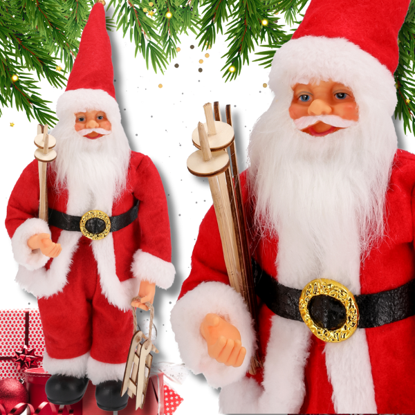 Świety Mikołaj 40 cm skrzat stojący świąteczny figurka dekoracja  ozdoba 6.png