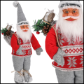 Wysoki  Św. Mikołaj 60 cm skrzat stojący świąteczny figurka dekoracja pompon