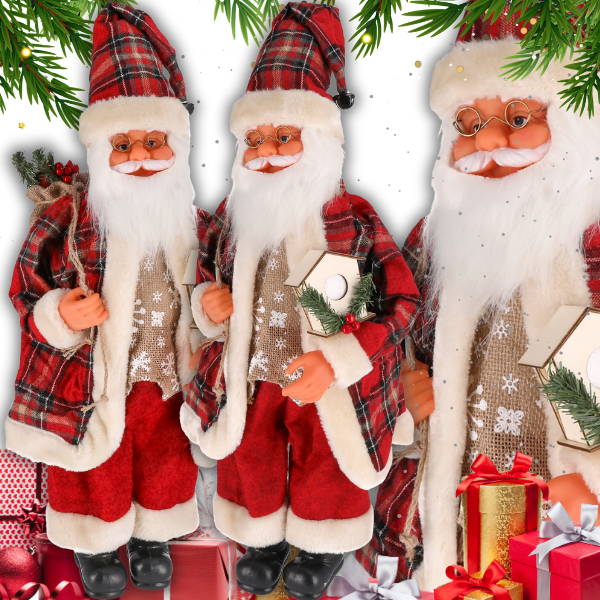 Wysoki Mikołaj 60 cm czapka z dzwoneczkiem skrzat stojący  figurka dekoracja ozdoba 7.png