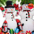 Bałwan z pingwinami 180 cm nadmuchiwany  świecący LED dmuchaniec wodoodporny4.png