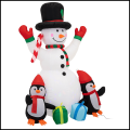 Bałwan z pingwinami 180 cm nadmuchiwany  świecący LED dmuchaniec wodoodporny5.png