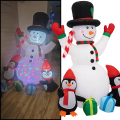 Bałwan z pingwinami 180 cm nadmuchiwany  świecący LED dmuchaniec wodoodporny7.png
