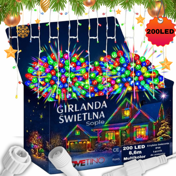 Kolorowe światełka zewnętrzne 200LED kurtyna świetlna lampki na zewnątrz 1.png