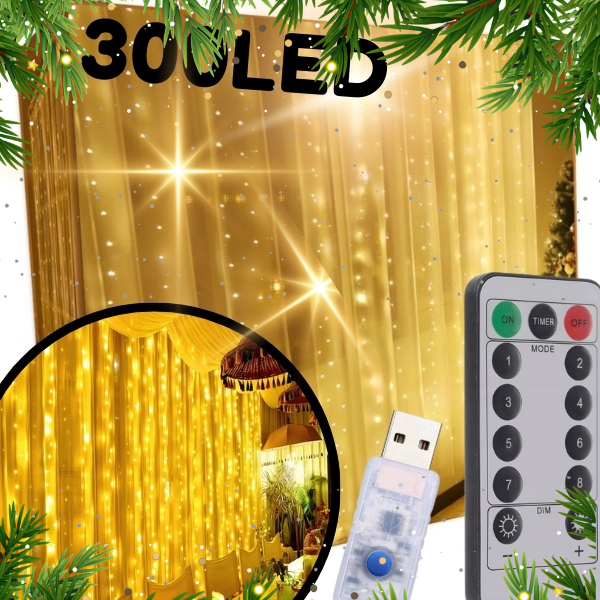 Lampki kurtyna świetlna 300LED zasłona świetlna światełka sople 3x3m USB.png