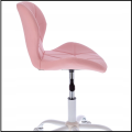 Różowe krzesło  na kółkach obrotowe biała podstawa ekoskóra profilowane ENDO  (1).png