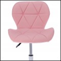 Różowe krzesło  na kółkach obrotowe biała podstawa ekoskóra profilowane ENDO  (2).jpg