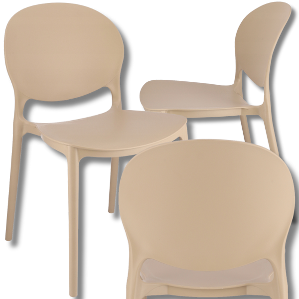 Beżowe plastikowe krzesło do kuchni jadalni szkolne nowoczesne (1).png