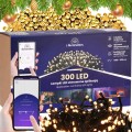 Białe ciepłe lampki choinkowe 300LED światła wewnętrzne sterowane telefonem  (2).jpg